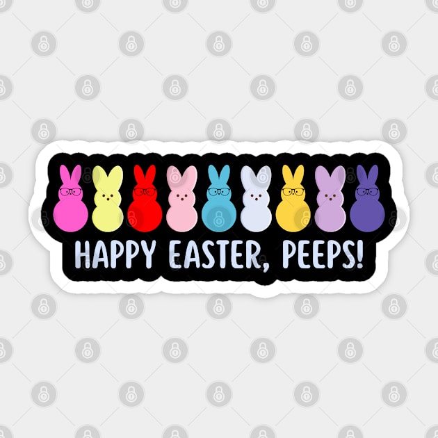 Happy Easter, Peeps. Cool and colorful Easter Design Sticker by JK Mercha